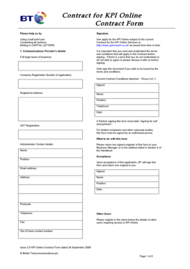 KPI Online Contract Form