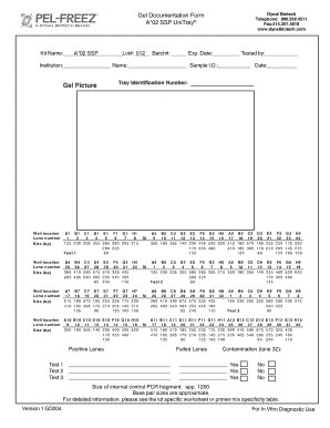 Gel Documentation Form