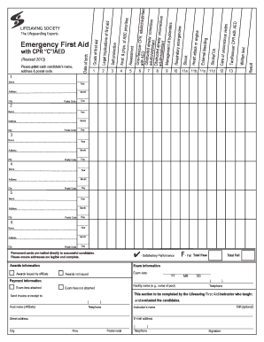 Emergency First Aid with CPR C/AED Form