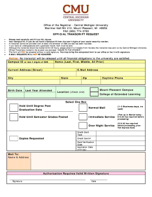 Official Transcript Request