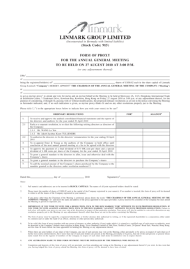 Proxy Form for Annual General Meeting