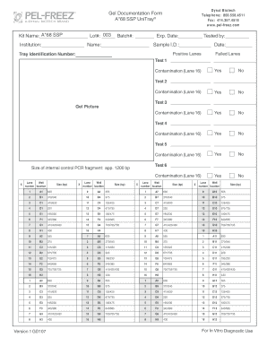 Gel Documentation Form