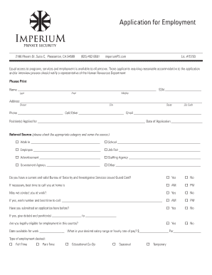 Employment Application Form