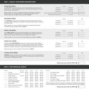 EKU Center for the Arts Event Subscription Form