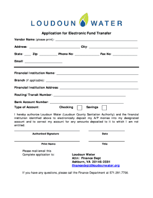 Electronic Fund Transfer Application