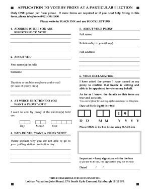 UK Proxy Vote Application Form