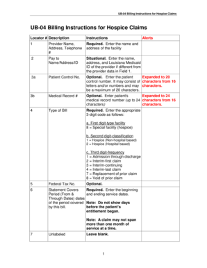 UB-04 Billing Instructions for Hospice Claims