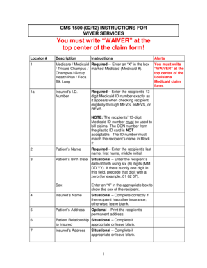 CMS 1500 Medicaid Claim Form