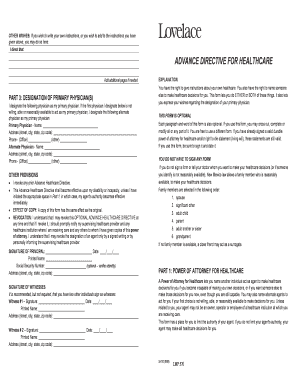 Advance Directive for Healthcare