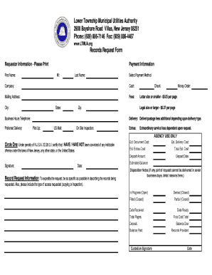 New Jersey Records Request Form