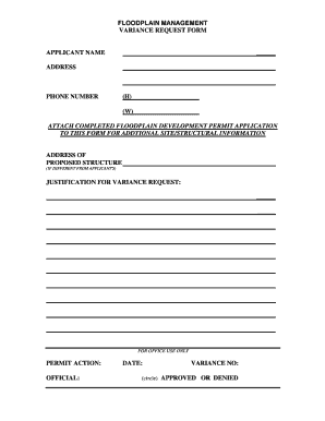 Floodplain Management Variance Request Form