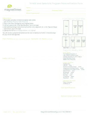 Tri-fold and Gate-fold Program Personalization