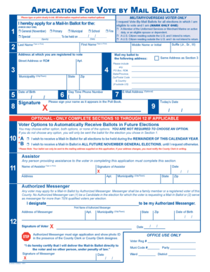 New Jersey Vote by Mail Ballot Application