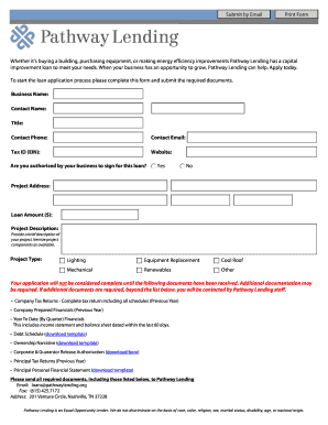 Pathway Lending Capital Improvement Loan Application
