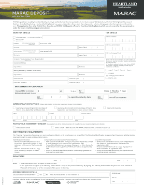MARAC Deposit Application Form