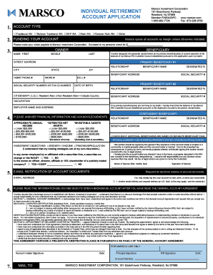 Marsco Investment Corporation IRA Account Application