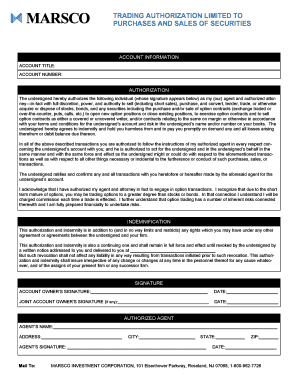 Trading Authorization Form