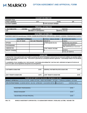Option Agreement and Approval Form