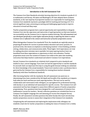 Common Core Self-Assessment Tool