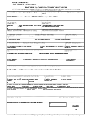 Solicitud de Visa Transitoria