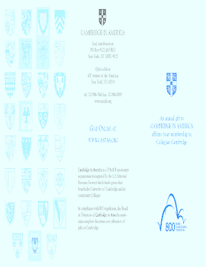 Cambridge in America Donation Form