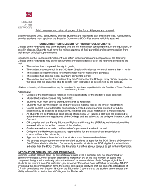 Concurrent Enrollment Request Form