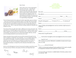 Montgomery County Community Foundation Gift Form
