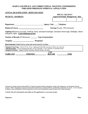 Maryland Firearms Program Approval Application