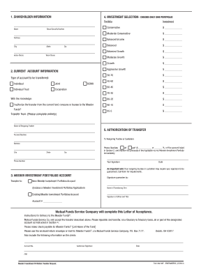 Meeder Investment Portfolios Transfer Request