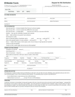 Request for IRA Distribution