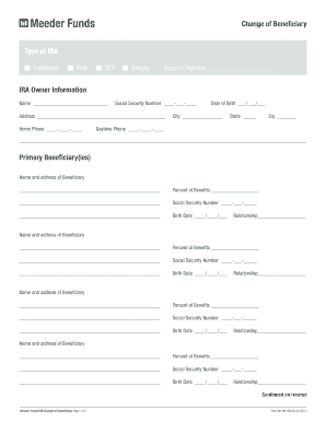 IRA Change of Beneficiary Form