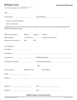 Meeder Funds Systematic Withdrawal Form