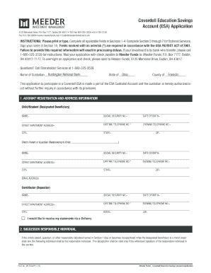 Coverdell Education Savings Account Application