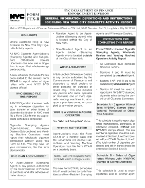 New York City Cigarette Activity Report
