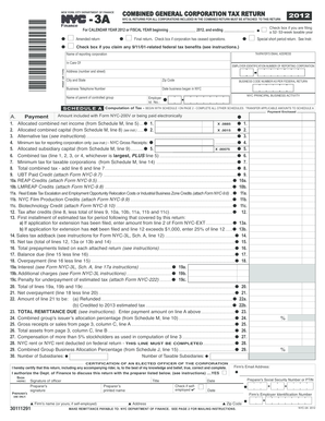 New York City Combined General Corporation Tax Return
