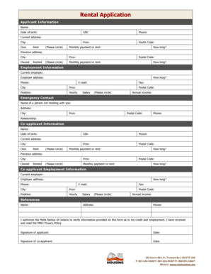 Rental Application Form