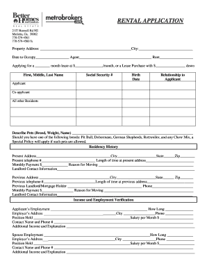 Rental Application Form