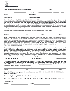 Utility Activation Request Form