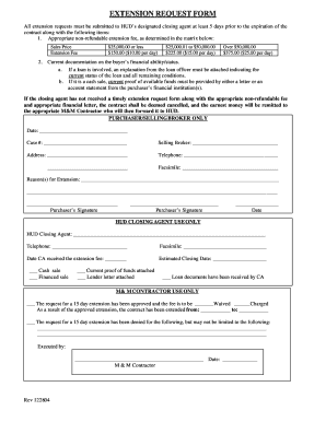 HUD Extension Request Form