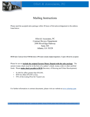 HUD Sales Contract Form 9548