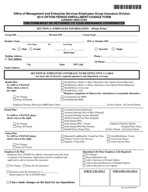 2014 Employee Group Insurance Enrollment Form