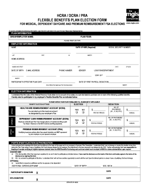 Flexible Benefits Plan Election Form