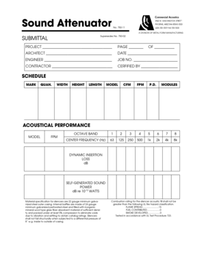 Sound Attenuator Submittal Form