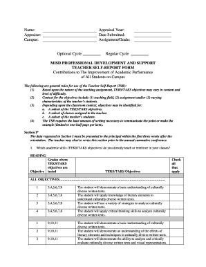 Teacher Self-Report Form