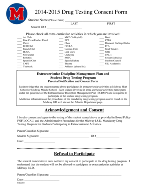Drug Testing Consent Form