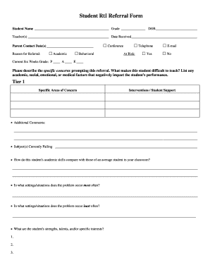 Student RTI Referral Form