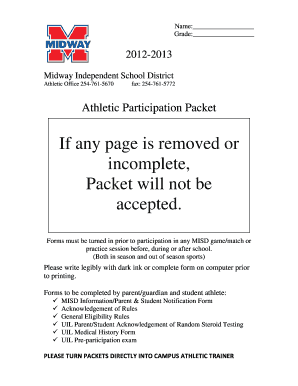 Midway ISD Athletic Participation Packet