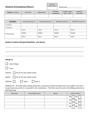 Student Medical Information Form