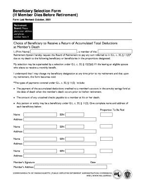 Beneficiary Selection Form