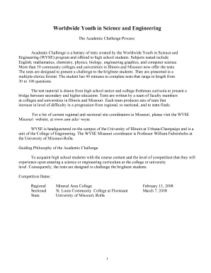 WYSE Academic Challenge Registration Form